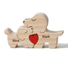 LucySky Personalized 2-5 Family Name Puzzle Wooden Dog Family Name Puzzle