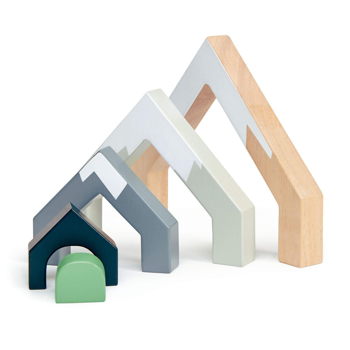 Tender Leaf Toys - Mountain Pass Stack - Stacking Train Tunnel Toy Set for Children - Develop Fine Motor Skills and Creativity for Age 3+
