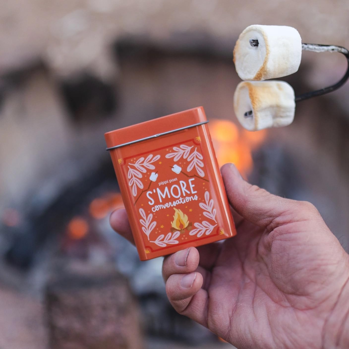Pippi Post S'More Nature Conversation Cards with Tin, 50 Outdoor Prompts