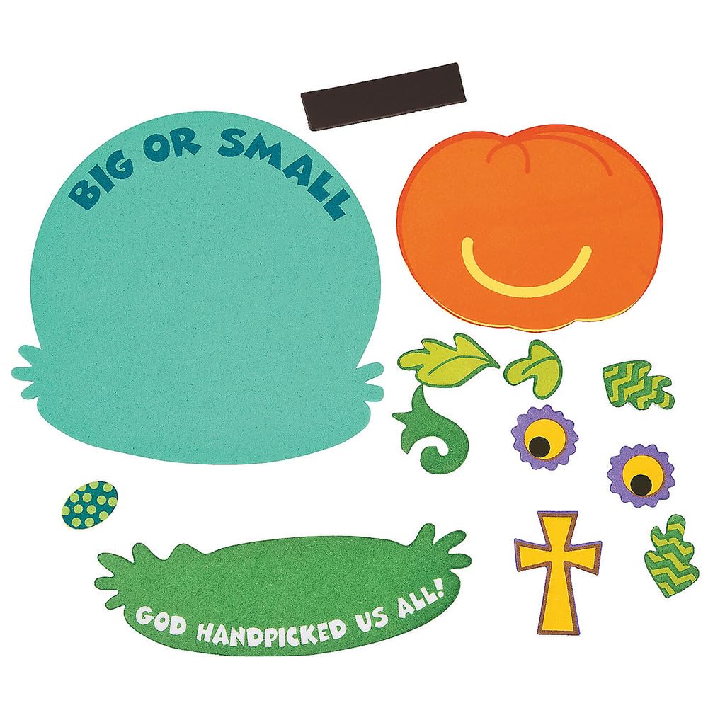 Fun Express Handpicked by God Pumpkin Magnet Craft Kit - Craft Kits - 12 Pieces