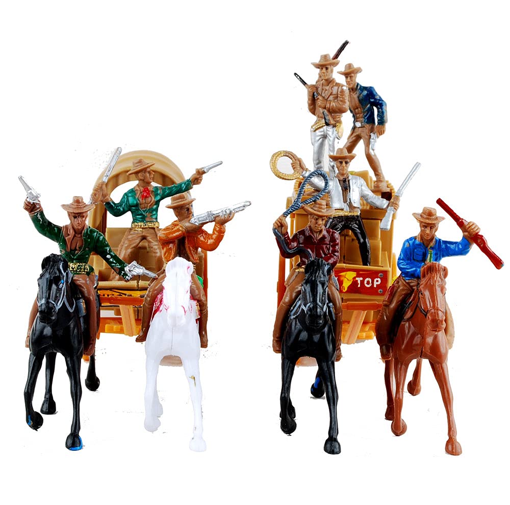 NWFashion 55PCS/Set West Cowboys American Indians Plastic Figure Playset Accessories