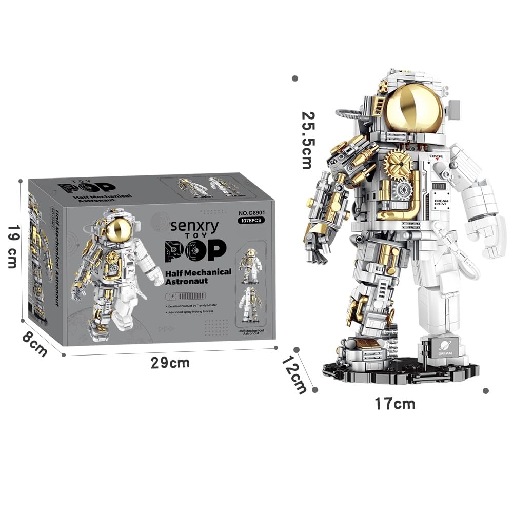 Space Astronaut Building Block for Boy 12+, STEM Toy Model Kit for Adults & Teens, LEGO-Compatible Collectible, Creative DIY Project Great Gift