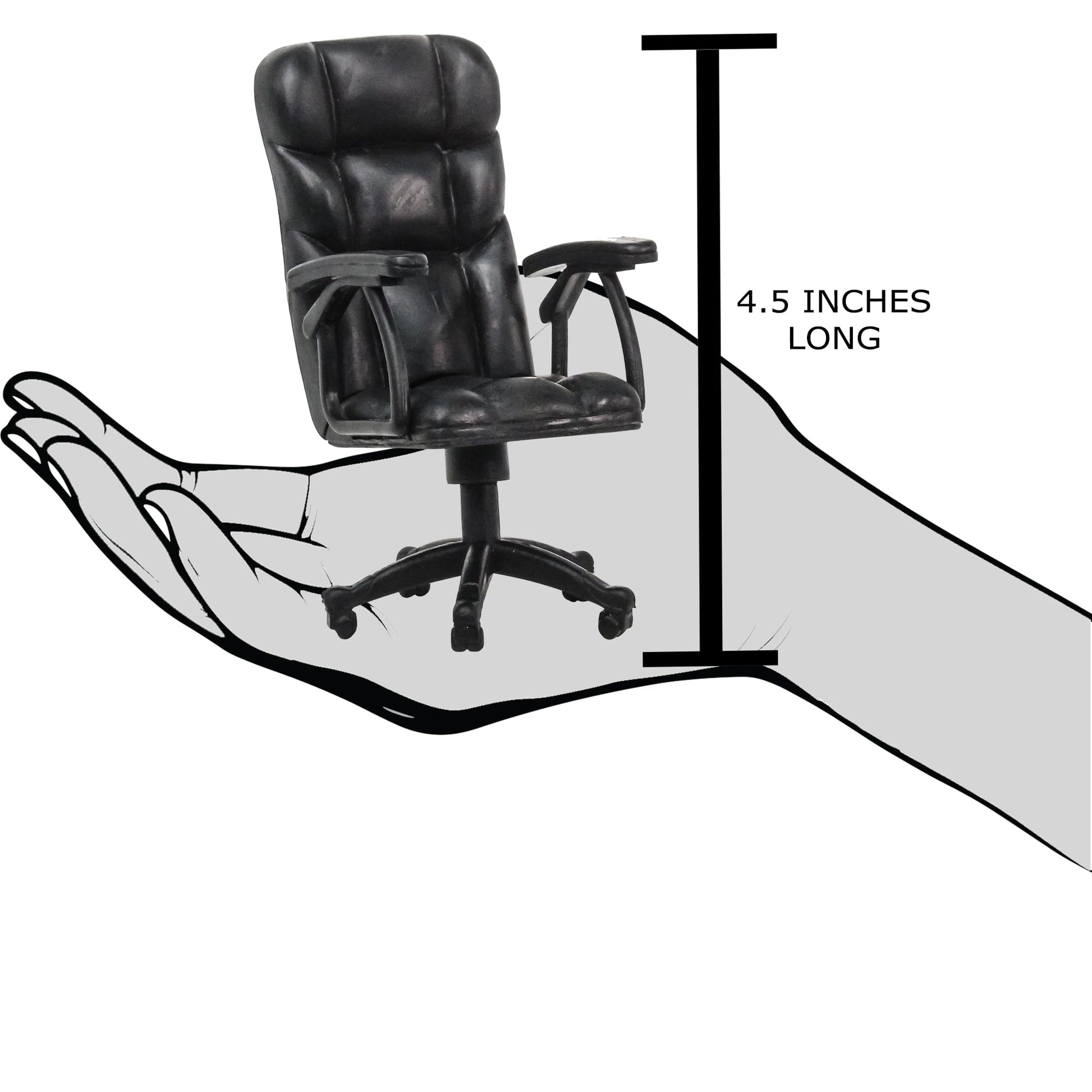 Set of 2 Plastic Toy Miniature Breakable Office Chair Accessories for Action Figures, Dioramas, Models