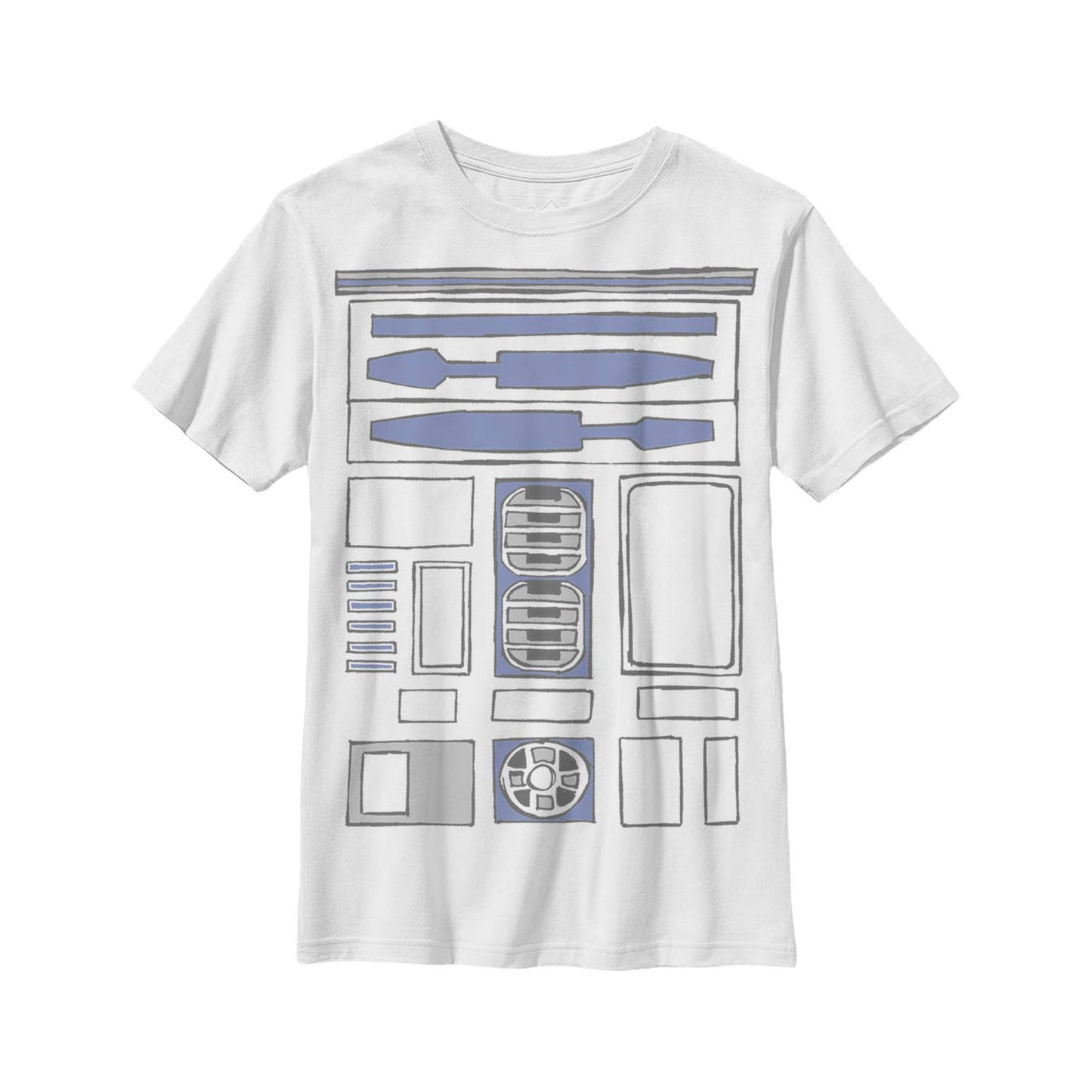 STAR WARS Boy's R2-D2 Cartoon Costume T-Shirt - White - Medium