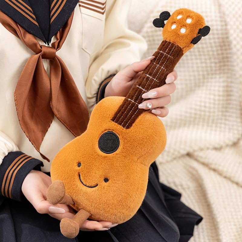 14.9" Guitar Plush Toy Soft Stuffed Rock Star Plushes Musical Instrument Throw Pillow Gift for Kids Party Birthday Decoration