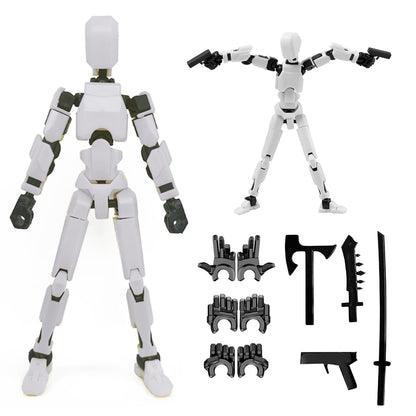 Dumwick Titan13 Action Figure, Lucky Robot 13 Action Figure,3D Printed Multi-Jointed Movable Action Figures,Dummy Robot 13 Figure Creative Gifts