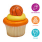 DECOPAC 3D Basketball Rings, Cupcake Decorations, Food Safe Cake Toppers - 24 Pack