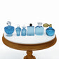 1/12 Scale Miniature Cosmetic Set: 6 Realistic Perfume Bottles for Dollhouse Bathroom & Crafts (Blue)
