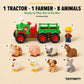 Self-Driving Farmer Tractor Truck Toy for Boys with Lights and Music, with Farmer Figure & Farm Animals (Moving Chimney and Shaking Animals)