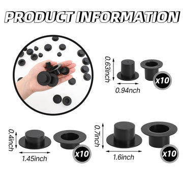 HUIANER Mini Black Top Hats 30PCS Miniature Top Hat Plastic Mini Doll Hats for Dollhouse Art Crafts DIY Supplies