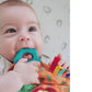Nuby Plush Teething Blankie Lion - Soft Teething Toy with Multiple Gum-Massaging Surfaces - Crinkle and Squeak Sensory Teether for Babies
