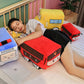 XIYUAN Car PlushSimulation School Bus Cute Cartoon Pillow Plush Van Cushion Plush Car Gift Plush Toys Children Birthday Party Gift (11X7X6Inch)