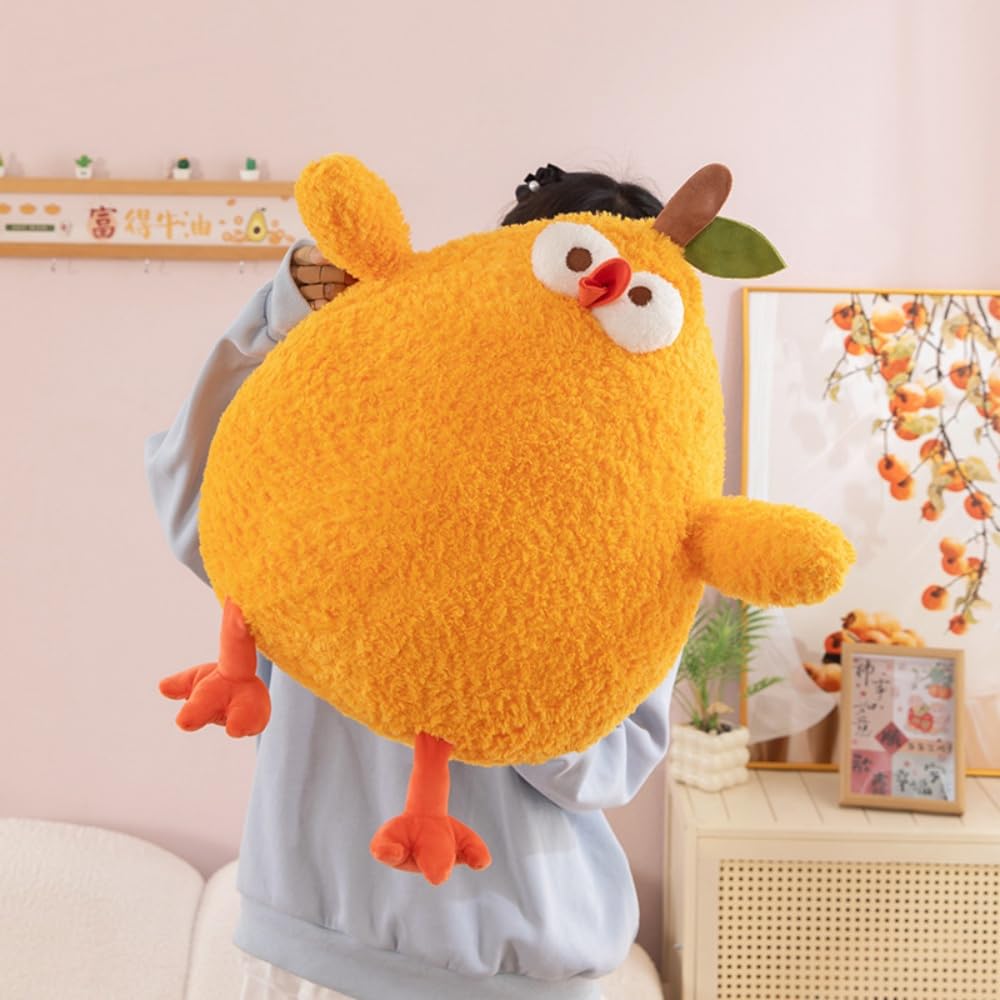TONGMAN Funny Fat Chicken Plush Pillow - Super Soft Mother Hen Doll, Cute Chicken Neck Pillow, Yellow Stuffed Animal Toy for Boys & Girls, Festival