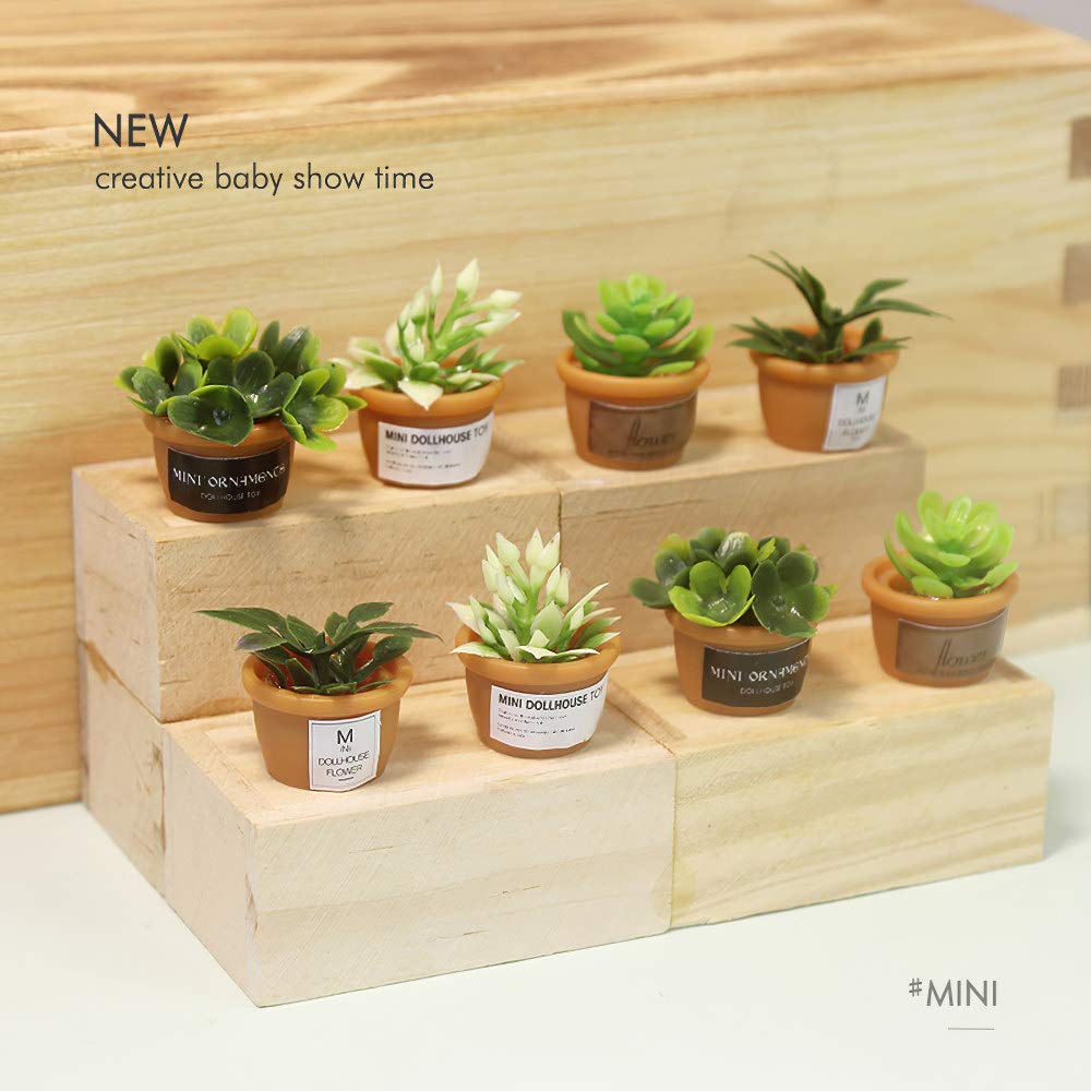 Mini House Decoration Plant Pots Miniature Green Potted Bonsai Models Decor,1:12 Miniature Plant