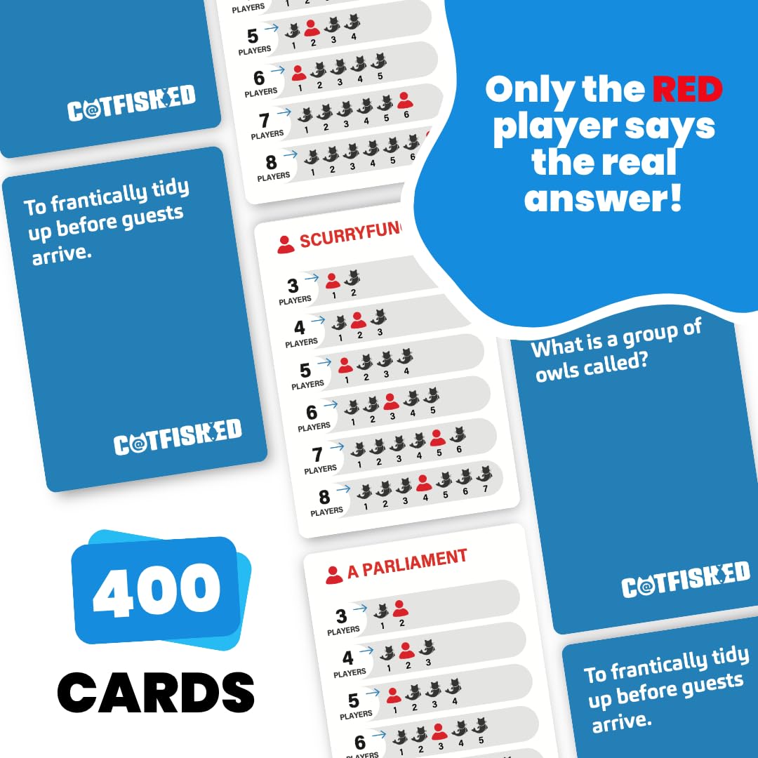 Viral Studios Catfished - Hilarious Party Bluffing Game for Adults & Teens | Deception, Lies & Laughter | Fun Strategic Imposter Gameplay | 400 Cards