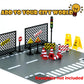 Pasacho City Road Signs Bricks Accessories, Construction Site Street Signs, Mini Traffic Cones & Crosswalk Signal Toys for Kids Building Blocks Toys