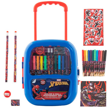 Marvel Spiderman Color and Roll Activity Set with Carrying Case, Stickers, & Art Supplies