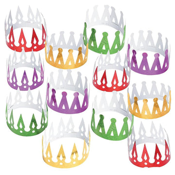 Fun Express Assorted Color Prism Crowns (1 Dozen) Costume Accessories, Party Supplies & Favors, Birthday Crowns