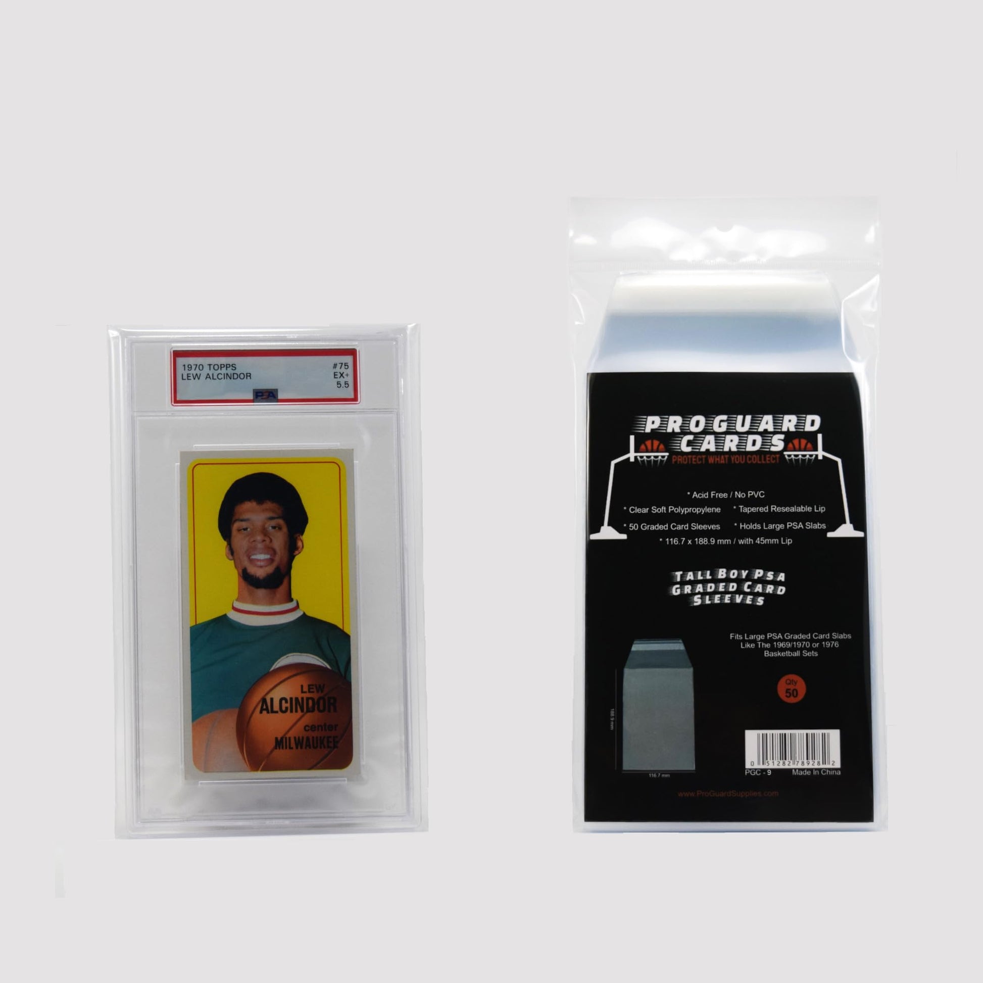 ProGuard Cards Tall Boy PSA Graded Card Sleeves - Holds Large PSA or SGC Slabs - 50 Sleeves per Pack