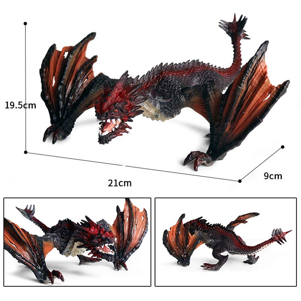 FLORMOON Animal Figures Realistic Dragon Beast Plastic Early Educational Toys Cupcake Topper Party Gift for Kids 2+ Year Old