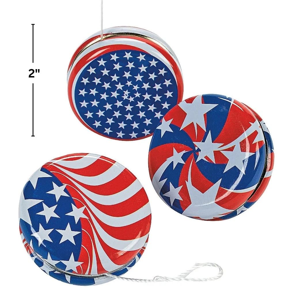 Fun Express - Patriotic YO-Yos for Fourth of July - Toys - Value Toys - Yo - Yos - Fourth of July - 12 Pieces
