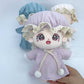 niannyyhouse 20cm Plush Doll Clothes Pajama Suit Hat Dress 8in Doll Accessories Dress Up (Pink-Purple)