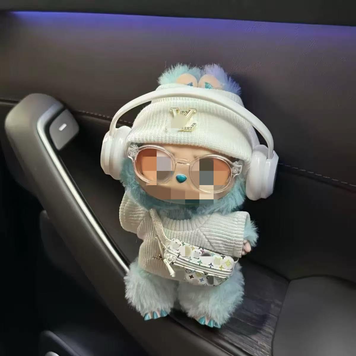 17cm Doll Clothes for lububu ?Designer Clothes Suitable for lububu Dolls Outfits and Accessories Set?Including top +Hat+Glass+Bag - 4PCS?Doll