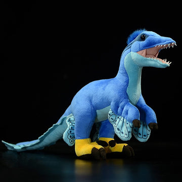 Frankiezhou Home Realistic Microraptor Dinosaur Plush Toy - Lifelike 18" Blue Dinosaur Utahraptor Tyrannosaurus Plushie, Figurines Stuffed Toys Soft