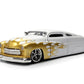 Jada Toys Bigtime Muscle 1:24 1951 Mercury Die-cast Car - Opening Doors, Hood, Trunk, Rubber Tires(White/Gold Flames)