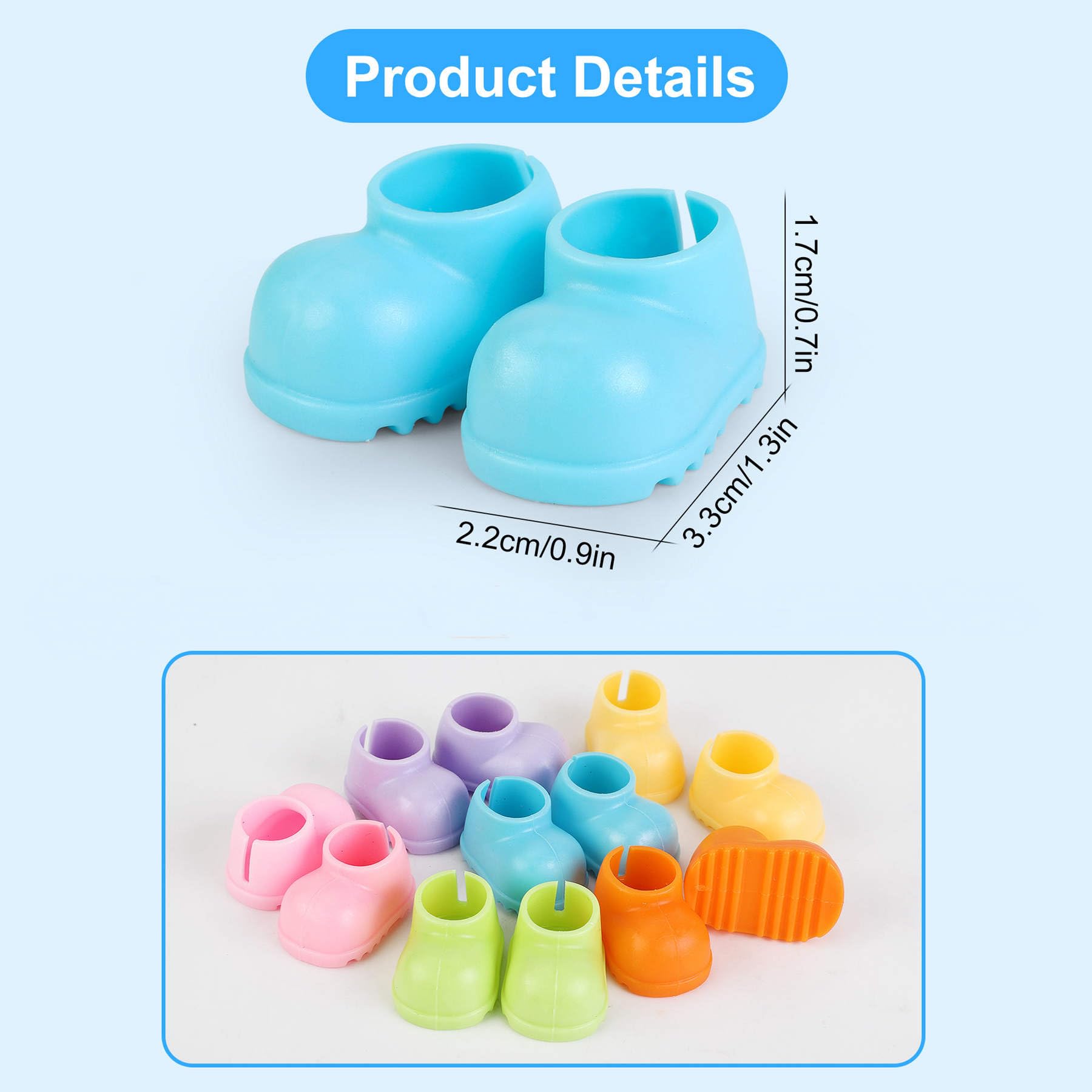 Winsenpro 10Pairs Doll Shoes Compatible with Labubu Doll,10 Colors of Shoes for 17cm Doll
