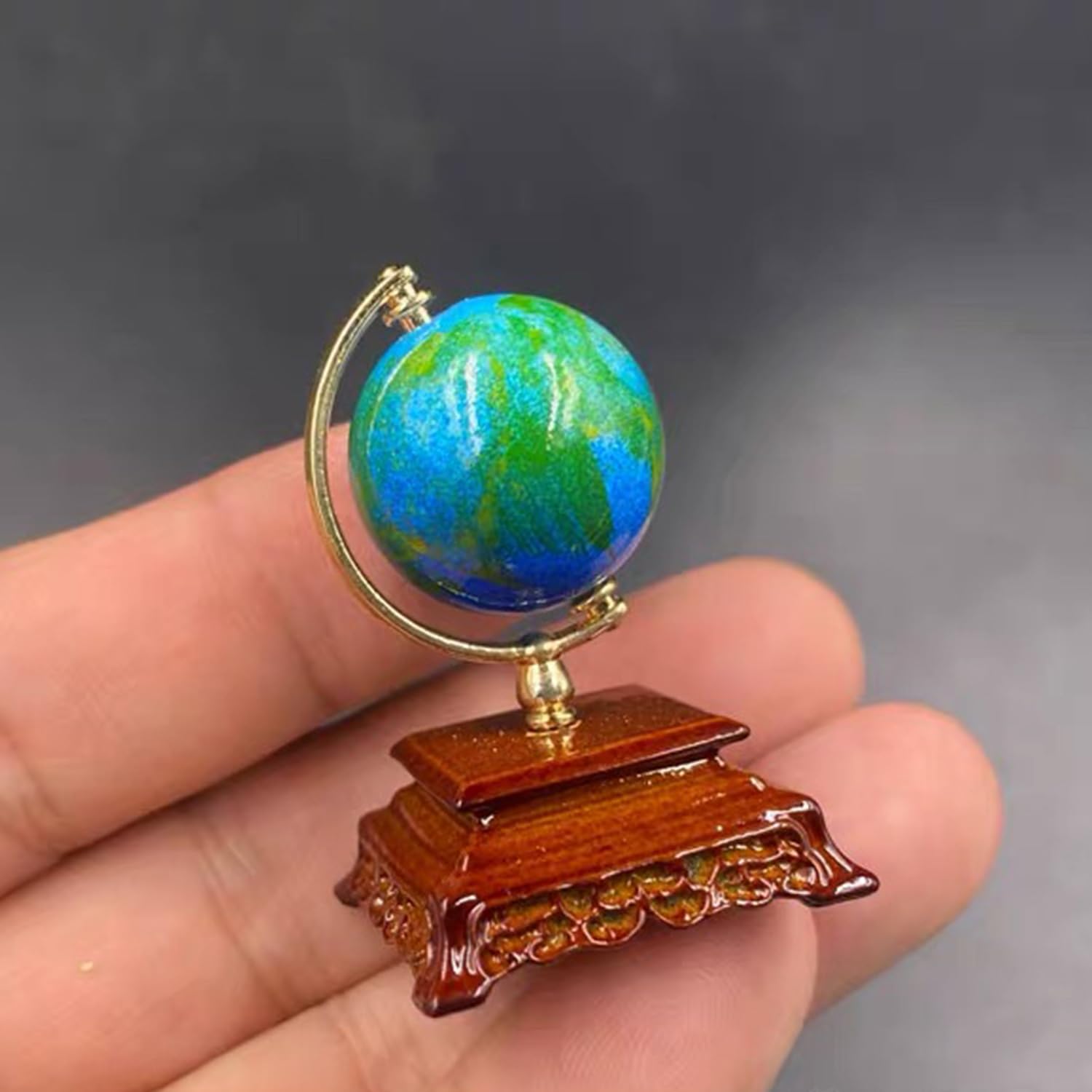 Miniature Globe, Dollhouse 1:12 Scale Globe, Tiny Terrestrial Globe Model, for Mini Dollhouse Decorating, Furniture DIY Decortion