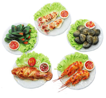 ThaiHonest Mixed 5 Assorted Seafood Dollhouse Miniature Food,Tiny Food