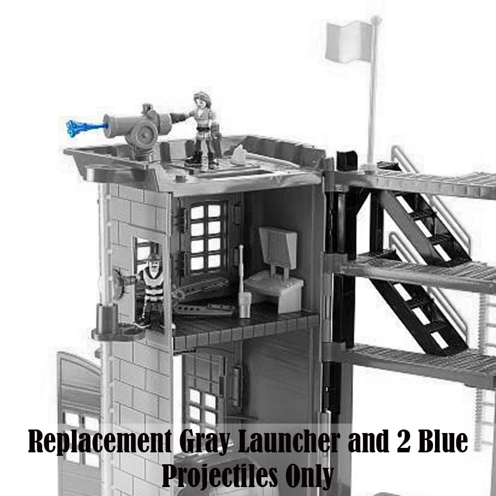 Replacement Parts for Rescue Heroes Firehouse - Fisher-Price Rescue Heroes Fire House Playset CDD69 ~ Replacement Gray Launcher and 2 Blue Projectiles