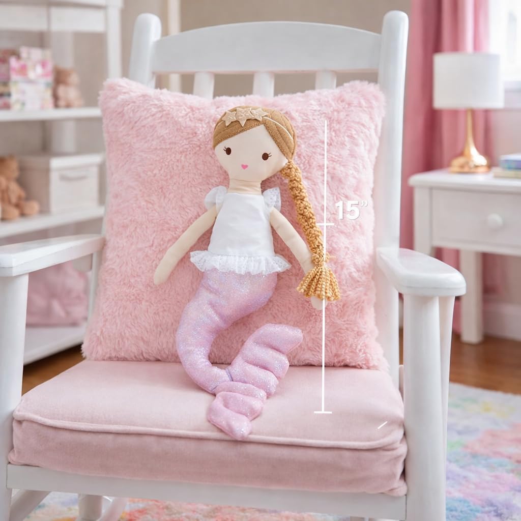 Laila and Lainey Plush Mermaid Doll - Soft Mermaid Stuffed Animal