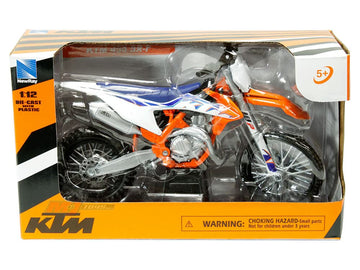 450 SX-F Dirt Bike Motorcycle Orange and White 1/12 Diecast Motorcycle Model by New Ray 58343