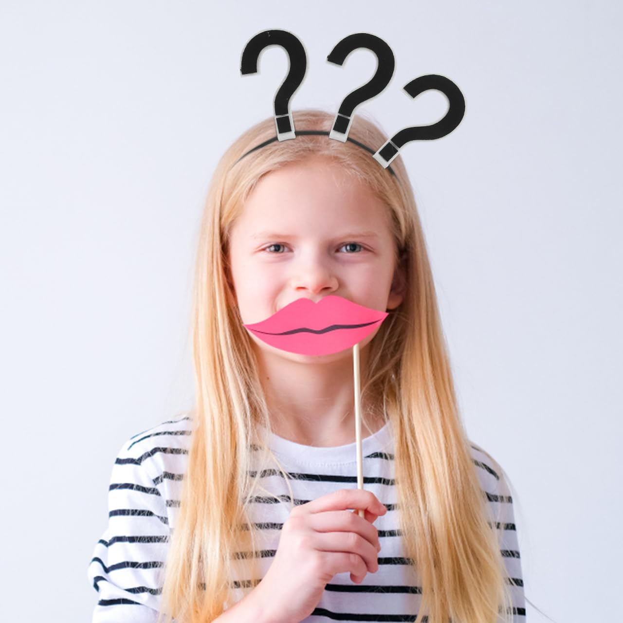 STOBOK Question Mark Headband Party Hair Hoop Novelty Headwear Hair Band Party hat Costume Favors Supplies (Black)