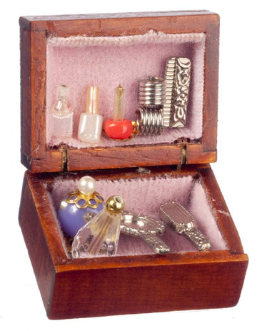 Dolls House Cosmetics Makeup Hair Care Box Bedroom Dressing Table Accessory