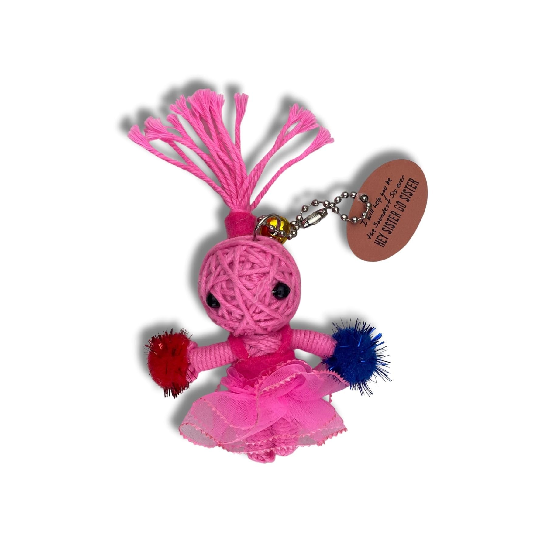 Watchover Voodoo 3-Inch Hey Sister Go Sister Keychain - Handcrafted Gift to Bring Good Luck and Positivity Everywhere You Go