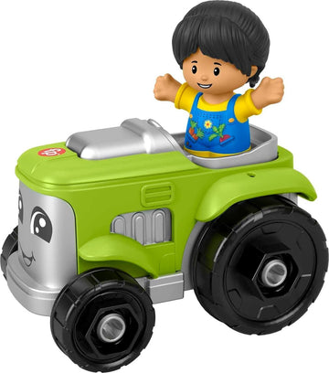 Fisher-Price Little People Vehicles and Figure Bundle with Fire Truck, Tractor, Electric Car and Toy Truck (Pack of 4)