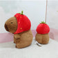 JPORSHU Capybara Plush Toy? 14inch Capybara Plush with Strawberry Hat? Kawaii Capybara Stuffed Animal and Home Decor Gifts