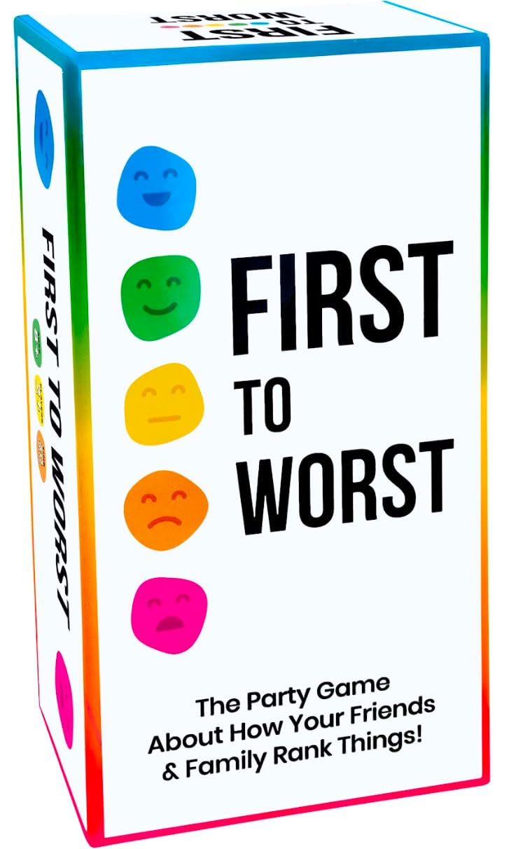 FIRST TO WORST Party Game - The Card Game About How Your Friends and Family Rank Things | Funny Ranking & Guessing Board Game for Friends & Family