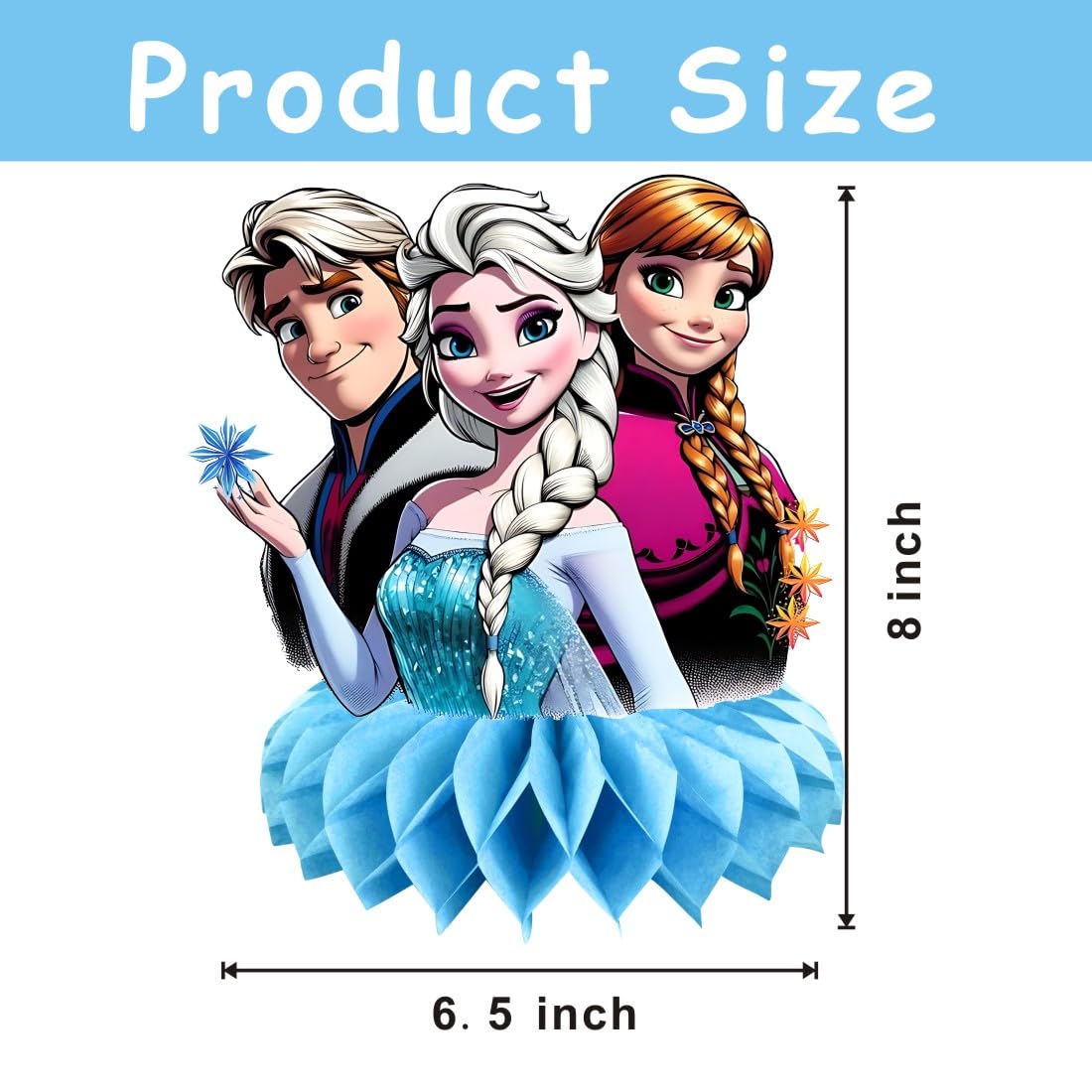 8Pcs Frozen Table Centerpieces Birthday Party Supplies Double Side Table Decorations for Frozen Party Decorations