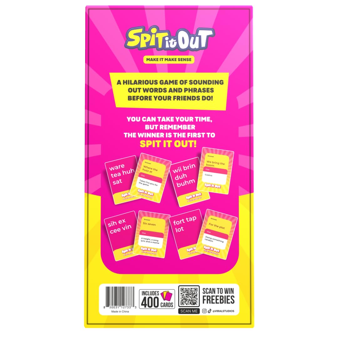 Spit It Out Party Game for Adults & Teens 17+ - Fast-Paced Word Guessing Card Game, Sound It Out & Shout the Answer, Funny Group Game for Game Nights