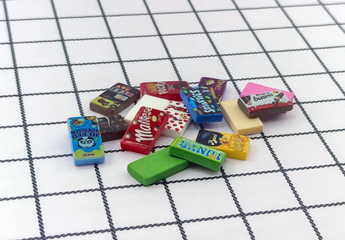 Nuanmu Miniature Drink Bottles Snacks Food Cake Dollhouse Decorations Pretend Play Kitchen Game Party Toys (Candy)