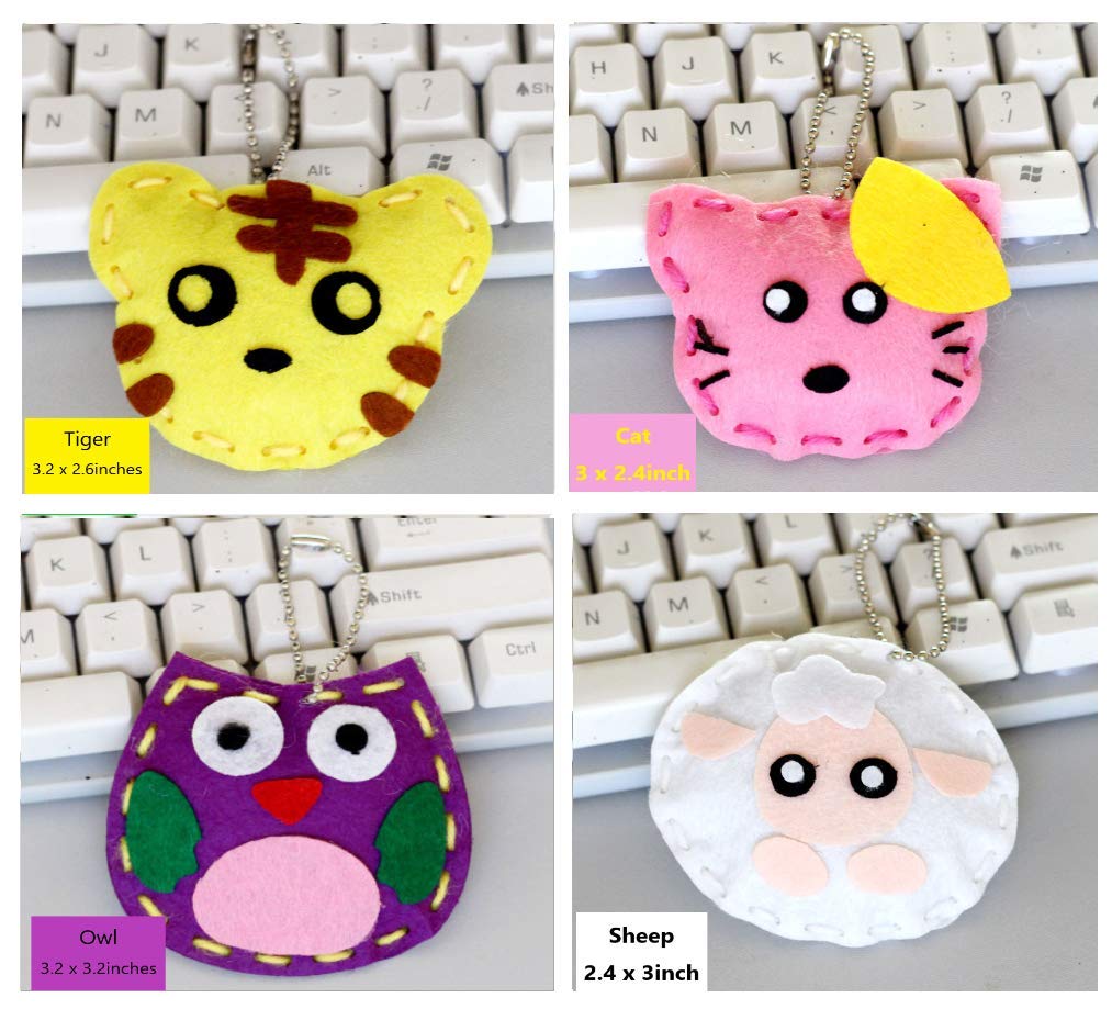 Adam Victor Kids DIY- First Sewing Kit for Kids, Learn to Sew DIY Craft Kits, Lovely Animals Style- Frog, Owl, Fox, Cat, Rabbit, Dog, Duck, Elk