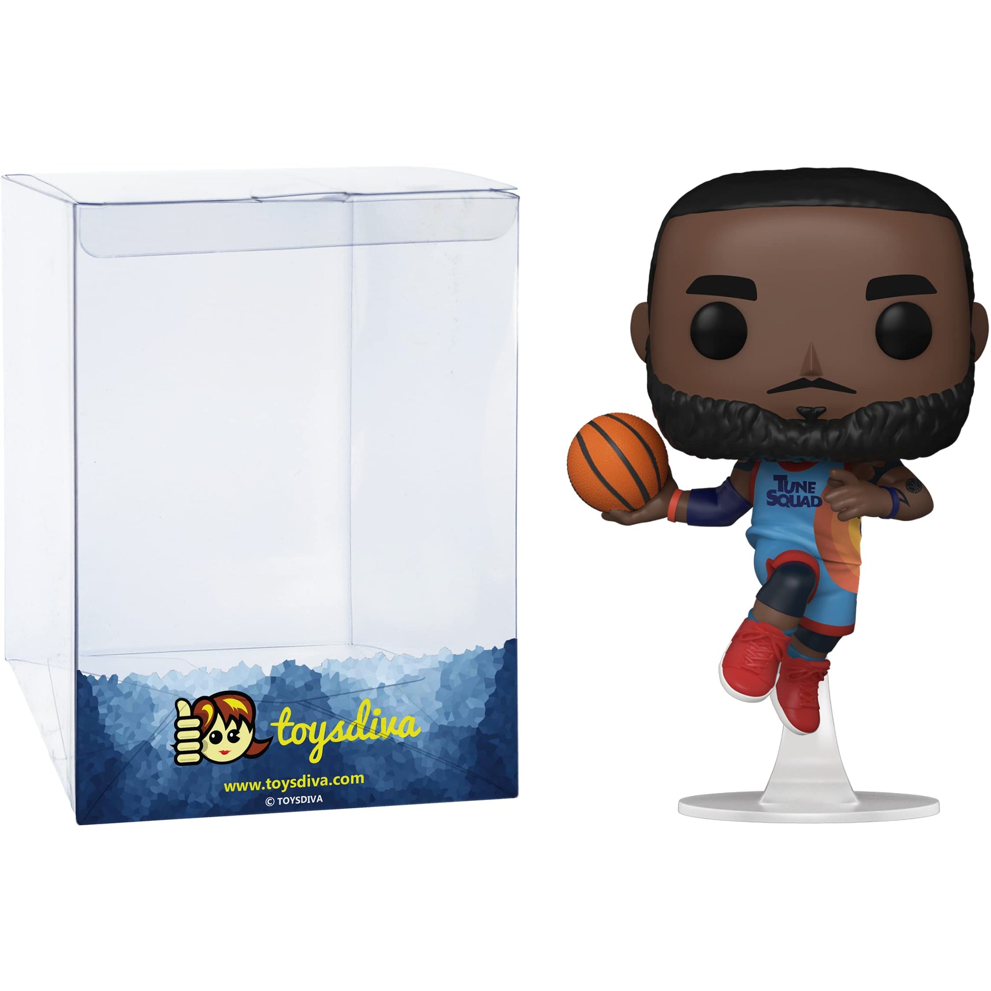 Funko L e B r o n James: P o p ! Movies Vinyl Figurine Bundle with 1 Compatible 'ToysDiva' Graphic Protector (1182-59245 - B)