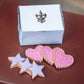 THE QUEEN'S TREASURES 18 Inch Doll Food and Accessories, Bakery Collection 6 Piece Hearts and Stars Shaped Frosted Sugar Cookies, Compatible