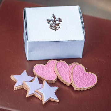 THE QUEEN'S TREASURES 18 Inch Doll Food and Accessories, Bakery Collection 6 Piece Hearts and Stars Shaped Frosted Sugar Cookies, Compatible