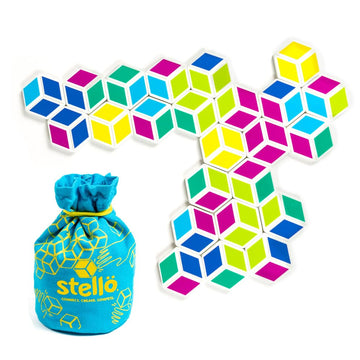 Mobi Stello Color Matching Game - Family Friendly Tile Matching Game, Colorful Plastic Tiles Learning Activities for Ages 5 and Up, 48 Tiles and More