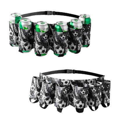 BLDUL 2 Pcs Beer Belt Adjustable 6 Pack Beer Belt Holder for Man Women Drinking Accessories for Outdoor Camping Hiking Picnic Party World Cup Fifa